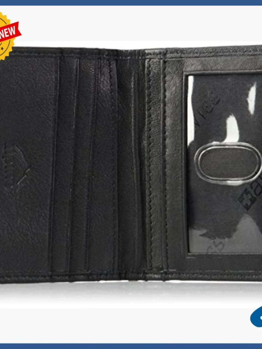 Men's Leather Bifold Wallet with ID Window and Gusseted Pocket